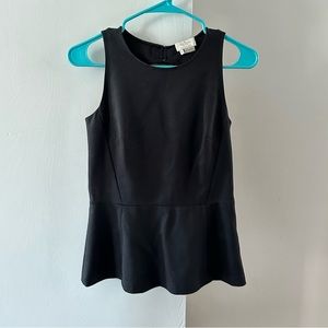 Kate Spade bow back peplum black top